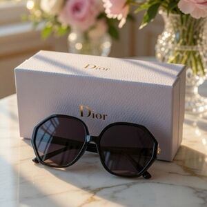 Dior Black Oversized Geometric Sunglasses